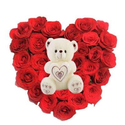 Rose heart arrangement